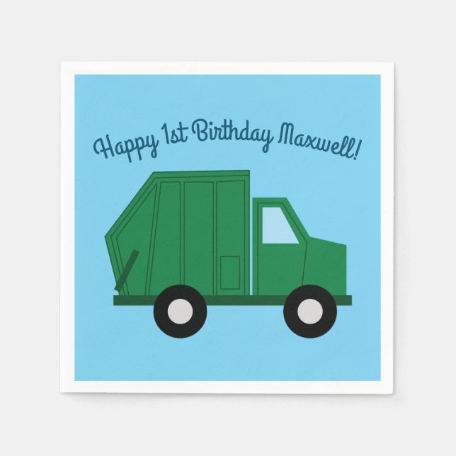 Trucks Birthday Party Napkin (Front)