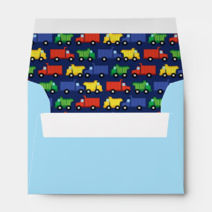 Trucks Boy Baby Shower Construction Cute Envelope