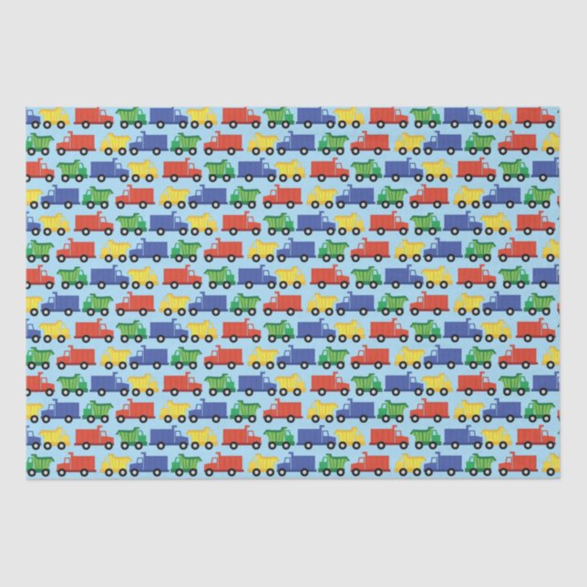 Trucks Boy Baby Shower Construction Cute Tissue Paper (Front)