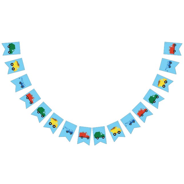 Trucks Cars Cute 1st Birthday Party Theme Bunting (All)