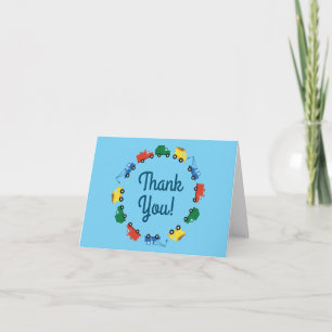 Trucks Cars Cute 1st Birthday Party Theme Card