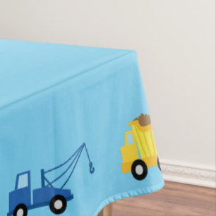 Trucks Cars Cute 1st Birthday Party Theme Tablecloth