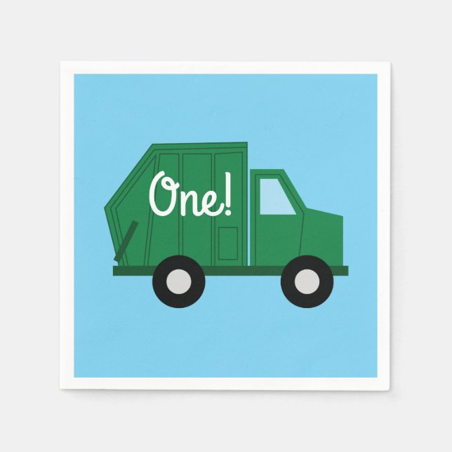 Trucks Cars Cute Boy Kids Birthday Party Theme Napkin (Front)