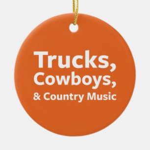 Trucks, Cowboys and Country Music Ceramic Tree Decoration
