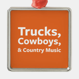 Trucks, Cowboys and Country Music Metal Tree Decoration