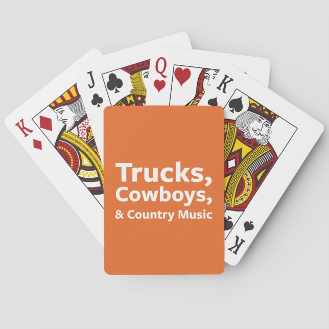 Trucks, Cowboys and Country Music Playing Cards (Back)