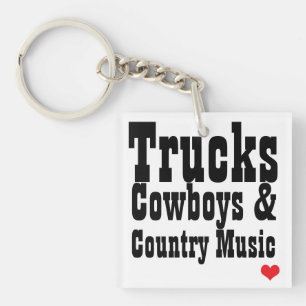 Trucks Cowboys & Country Music Key Chain