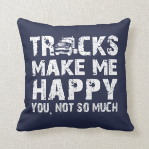 Trucks make me happy cushion