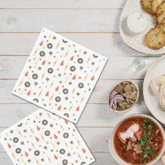 Trucks Racing Checkers Modern Watercolor White Napkin