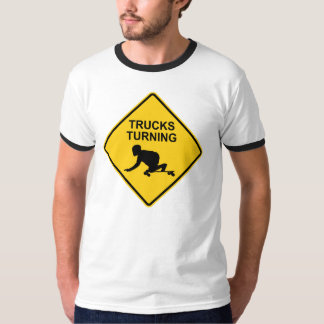 trucks turning skateboarding t-shirt