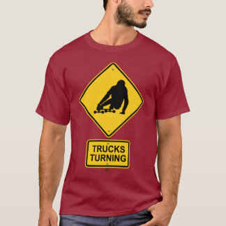 trucks turning skateboarding t-shirt
