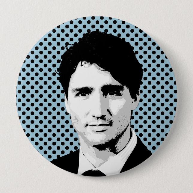 Trudeau 10 Cm Round Badge (Front)
