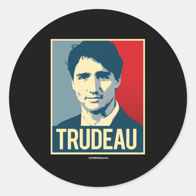 Trudeau Propaganda Poster -.png Classic Round Sticker (Front)