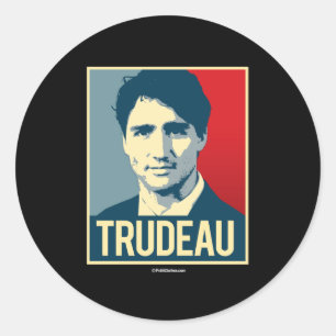 Trudeau Propaganda Poster -.png Classic Round Sticker
