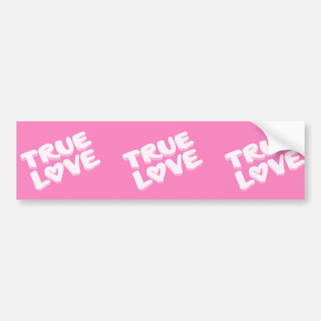 true-217811  pink true love heart symbol icon happ bumper sticker (Front)