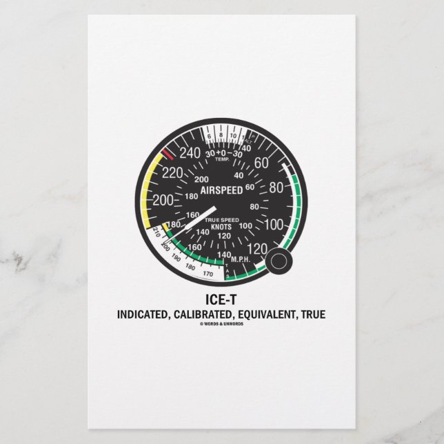 True Airspeed Indicator (ICE-T Mnemonic) (Front)