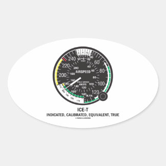 True Airspeed Indicator (ICE-T Mnemonic) Oval Sticker