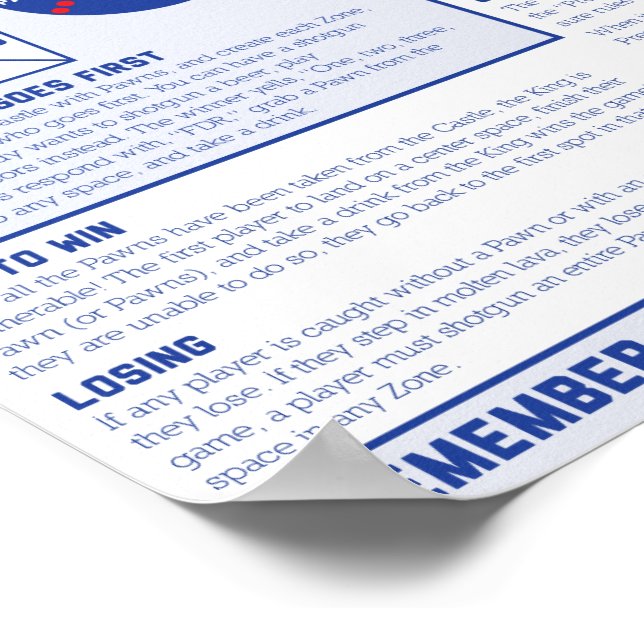 True American: The Epic Drinking Game Rules Poster (Corner)