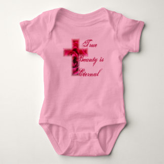 True Beauty is Eternal Rose Cross Baby Bodysuit