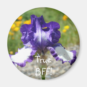 True BFF! magnet gifts Purple Iris Flower magnet