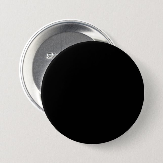 True Black 000000 Colour - Add a Name Option 7.5 Cm Round Badge (Front & Back)
