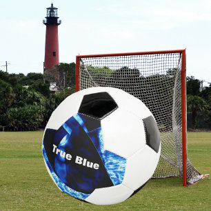 True Blue Abstract Customisable Football