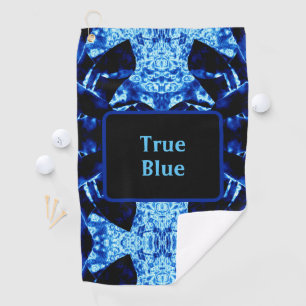 True Blue Edgy Abstract Personalised with Name Golf Towel