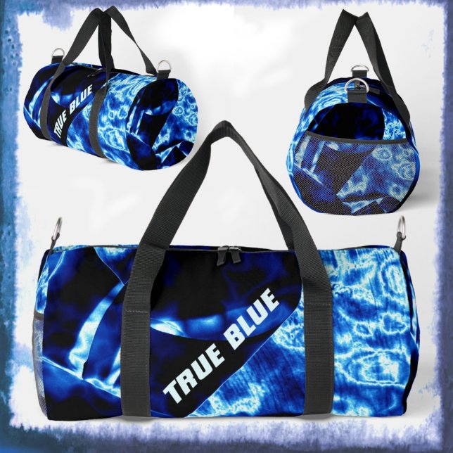 True Blue Edgy Bold Modern Customisable Duffle Bag (Creator Uploaded)