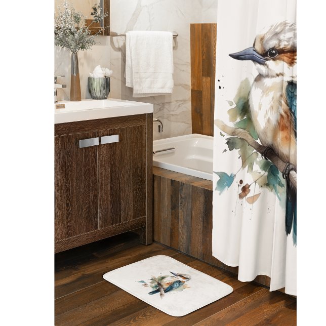 True Blue Kookaburra, custom Bath Mat (Creator Uploaded)