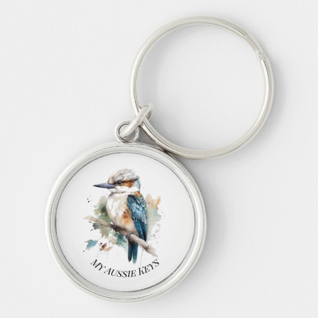 True Blue Kookaburra, custom Key Ring (Front)