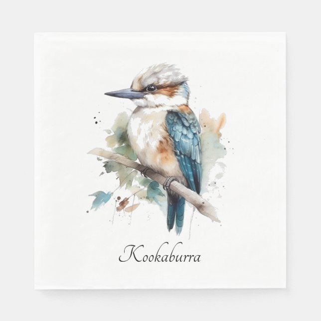 True Blue Kookaburra, custom Napkin (Front)