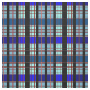True Blue Plaid Pattern Fabric