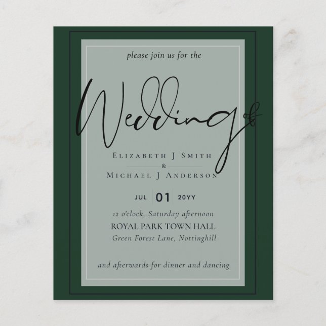 True Color Script Typography Budget Wedding (Front)