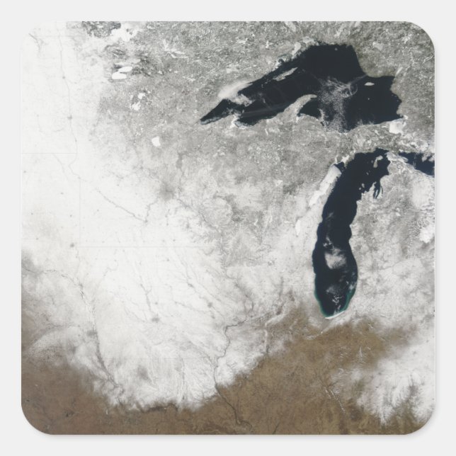 True-colour image of snow square sticker (Front)