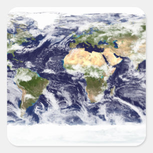 True-colour image of the entire Earth Square Sticker