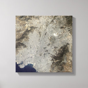 True-colour satellite view of central Athens Canvas Print