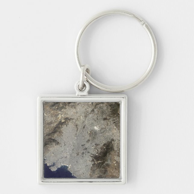 True-colour satellite view of central Athens Key Ring (Front)