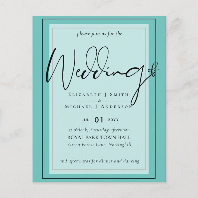 True Colour Script Typography Budget Wedding (Front)