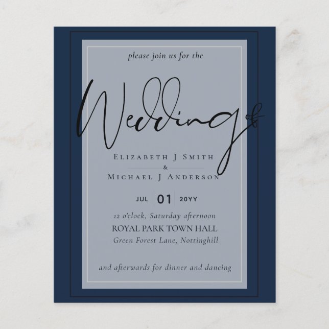 True Colour Script Typography Budget Wedding (Front)