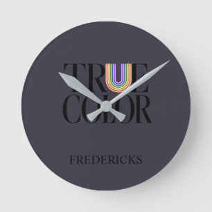 True Colours Editorial Custom Typography Design Round Clock