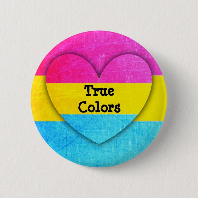 True Colours Pansexual Flag  Button (Front)