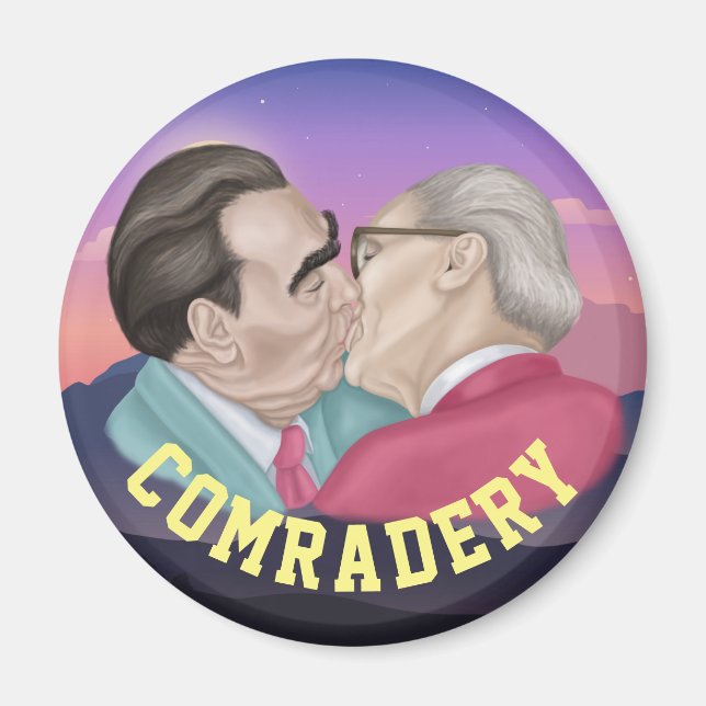 True Comradery - Brezhnev kissing Honecker Magnet (Front)