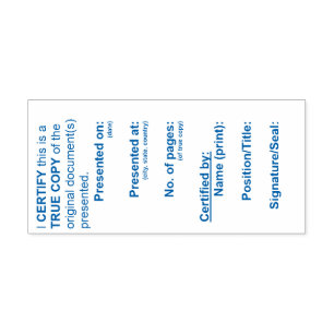 True Copy Stamp (Lawyer & Notary) - 2.9" x 1.4"