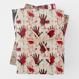 True Crime Horror Pattern Wrapping Paper Sheets