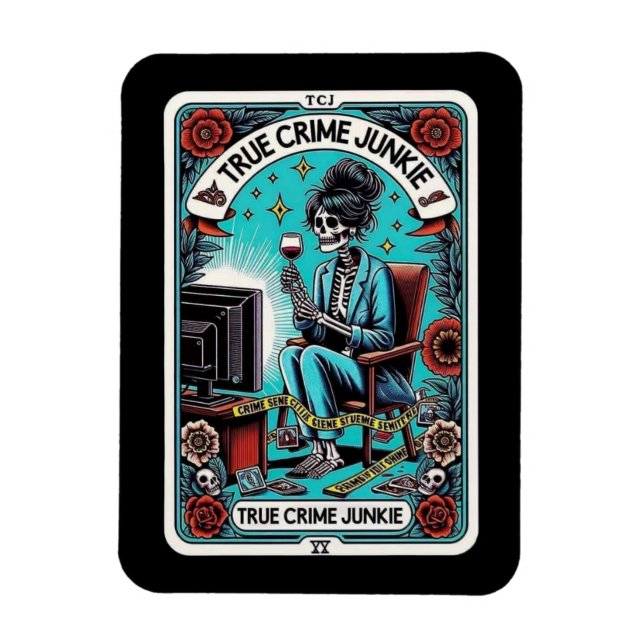 True Crime Junkie Tarot Card Magnet (Vertical)