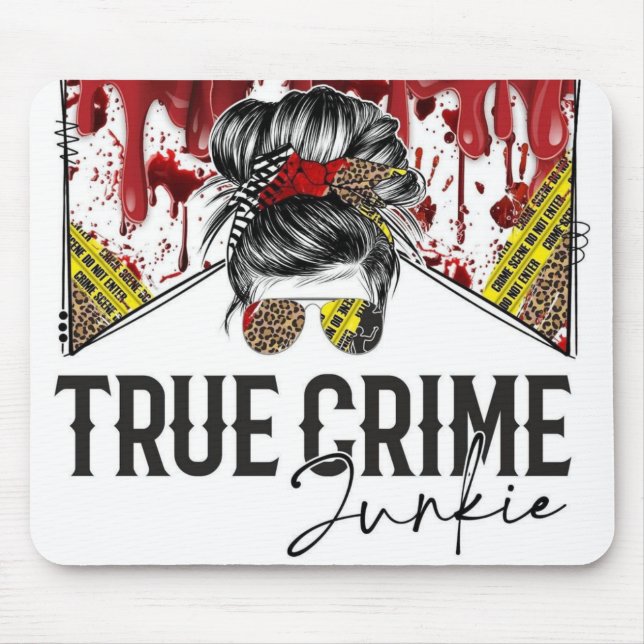 True Crime Junkies  Mouse Mat (Front)