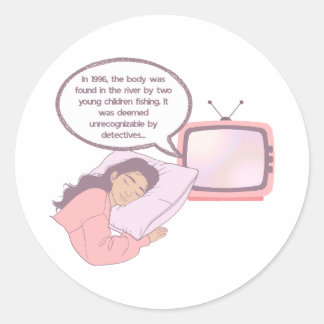 True Crime Lover Minimalist Design | Dark Humor Classic Round Sticker