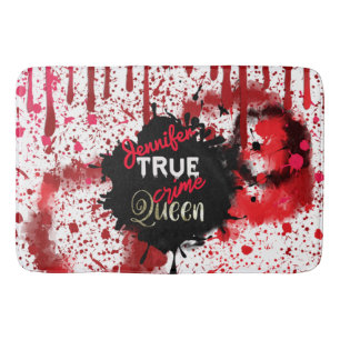 True Crime Queen Personalised  Bath Mat