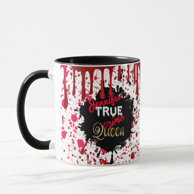 True Crime Queen Personalised Mug (Left)