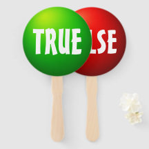 True False Quiz Game Paddle Sign